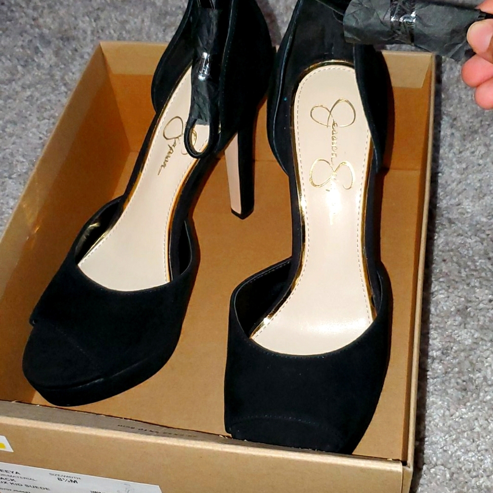 Jessica Simpson black suede heels
